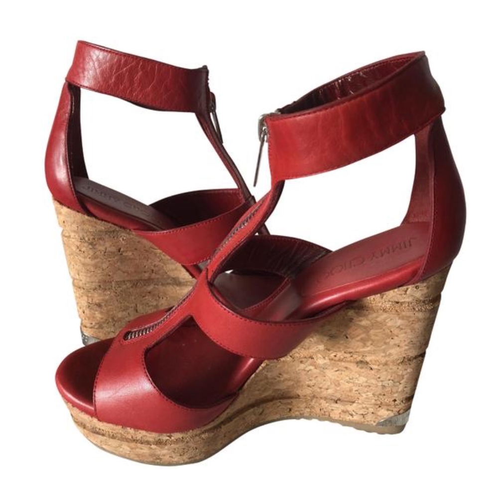 COPY - Jimmy Choo Red Novice Sandals Wedges